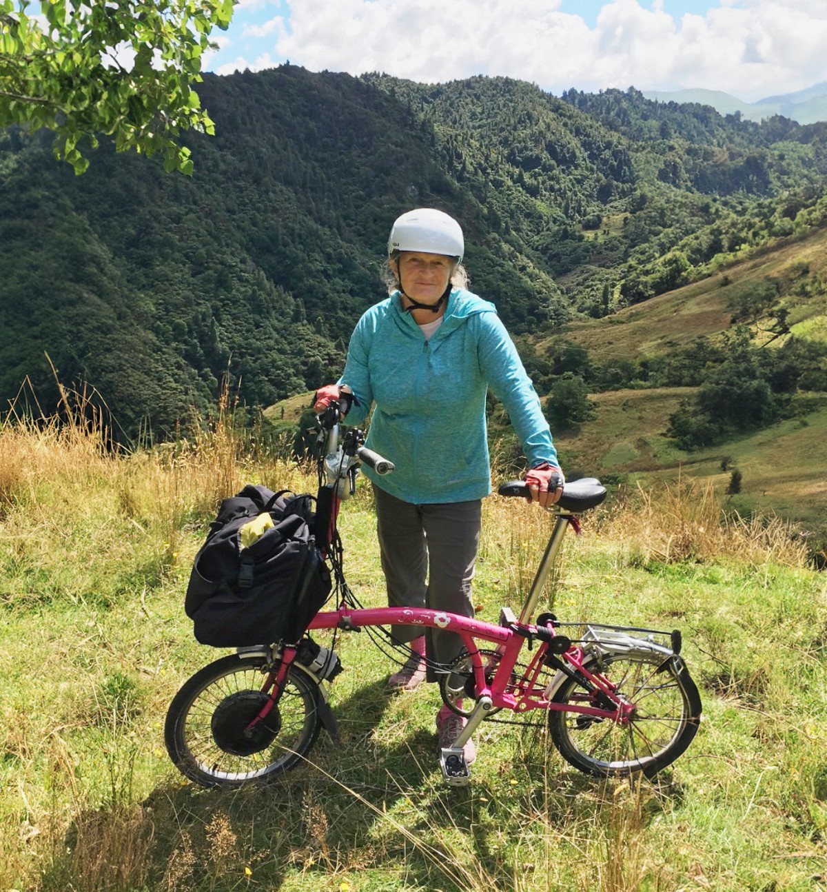 Christine Sabin and bike